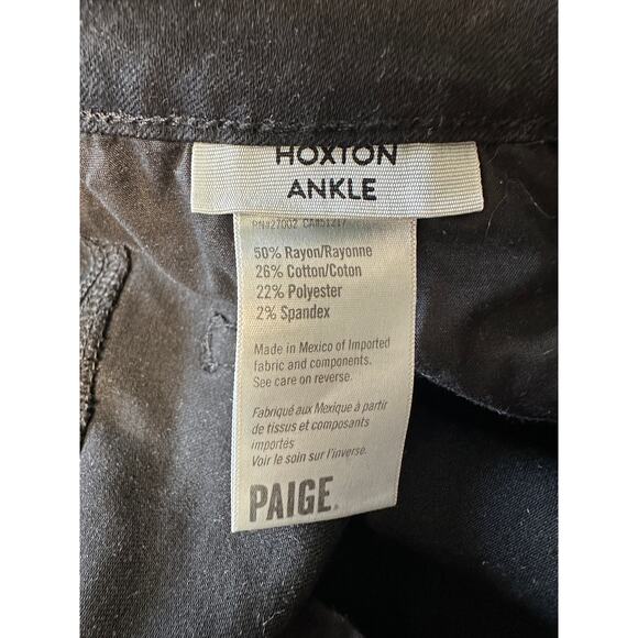 Paige Hoxton Ankle black denim w/ raw hem/ ankle fray size 32 - Picture 10 of 11